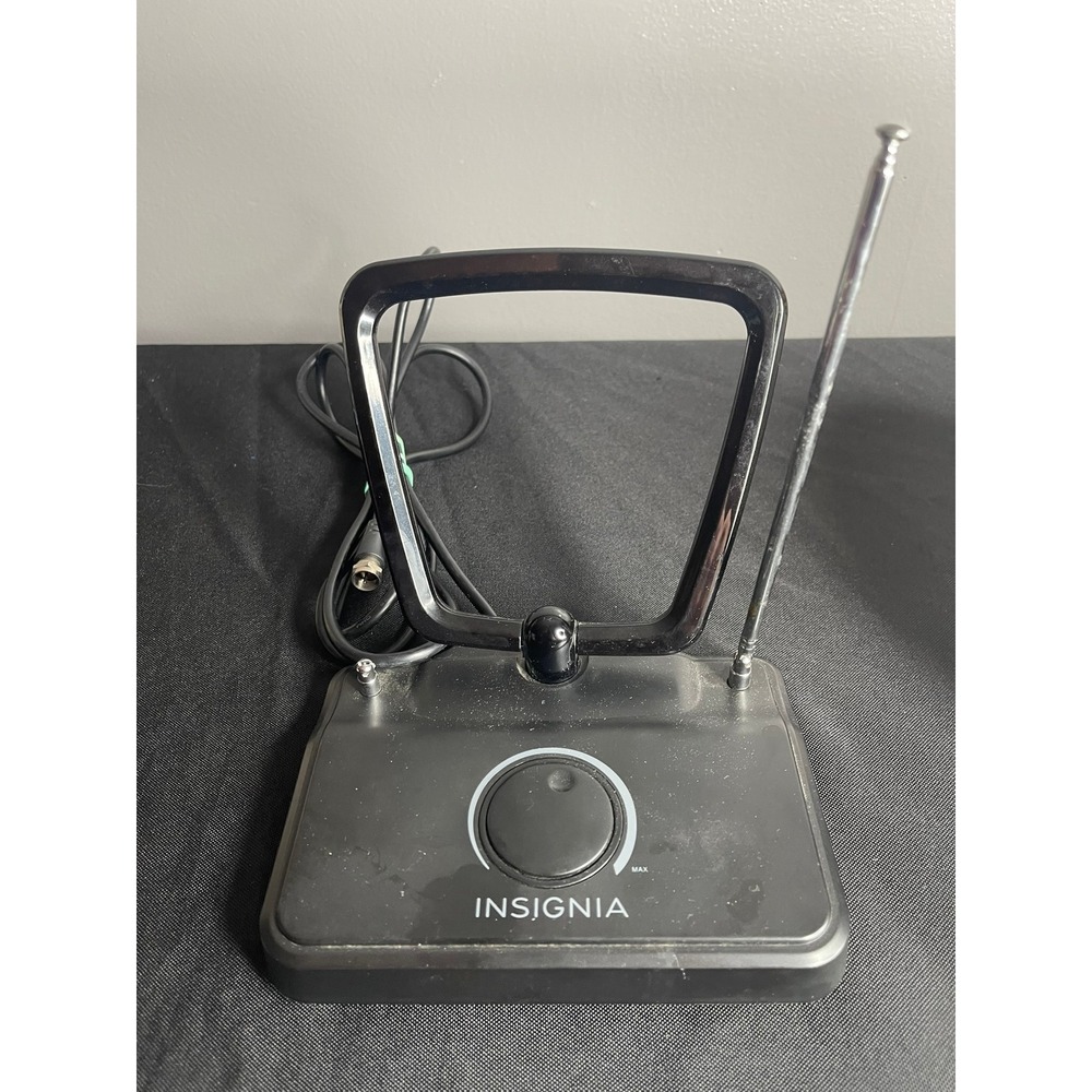 Insignia NS-ANT514 Indoor HDTV Antenna FM VHF UHF Black Adjustable Dial